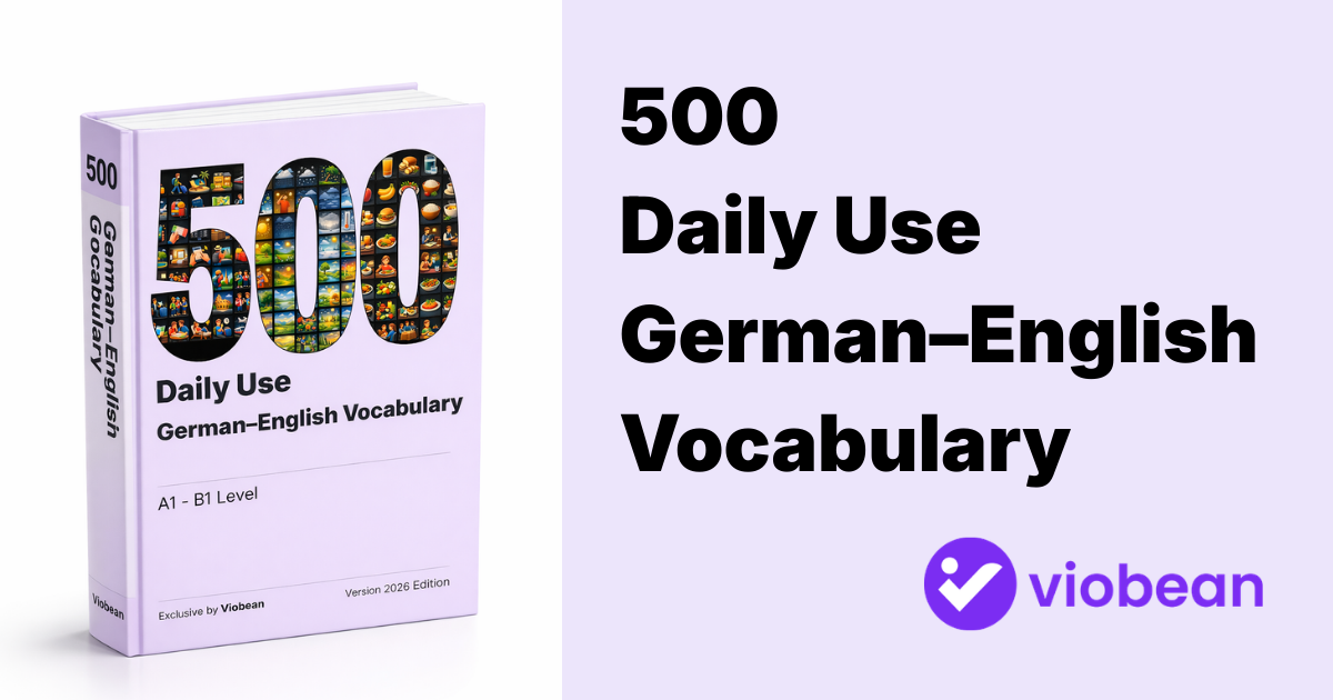 Free PDF: 500 German Vocabulary Words (A1–B1) | Viobean